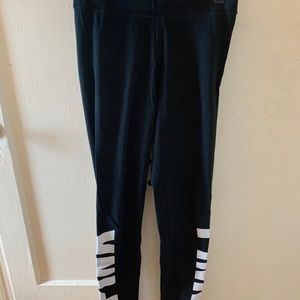 PINK black leggings -size medium